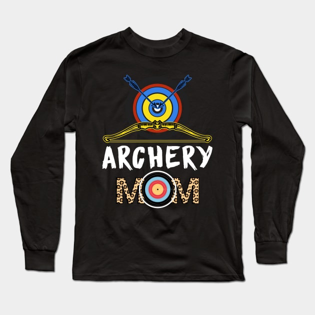 Archery Mom Leopard Shirt Archery Mama Long Sleeve T-Shirt by Peter smith
